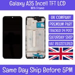 Samsung Galaxy A25 SM-A256 Incell TFT LCD Screen Display Digitizer +Frame