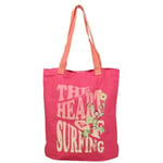 Sac a main Roxy  Sac tote bag  toile motif Surfing - Rose