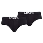 Levi's Men's Levis Men Solid Basic Brief 2p Boxer Shorts, Black (Jet Black 884), S UK