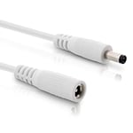 InLine - DC Extension Cable, Universal Power Supply Extension Cable for Amazon Echo Dot, LED Strips, Security Cameras, DC Male/Female 4.0 x 1.7 mm, White, 1 m