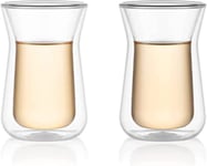 BODUM Melior 12082-10 Tea Glasses Set of 2 Double-Walled 0.1 L, Transparent/Green