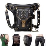 Steam Punk Vintage Rock Gothic Väska Goth Axel Midjeväskor Pack black