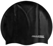 Aqua-Speed Mono Silicone S Bonnet de Bain pour Homme, Noir, Taille Unique