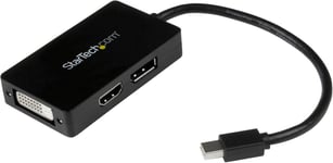 Adaptateur Mdp 3 En 1 - Adaptateur Audio/Vidéo De Voyage - Hub Convertisseur Multiport Mini Dp Vers Écrans Multiples Displayport, Dvi Ou Hdmi (Mdp2Dpdvhd)