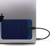 Afterplug Pochette À 2 Poches Pour Ordinateur Portable Avec Adhésif Réutilisable, Pour Disque Ssd Externe Portable, Samsung T7, Crucial X8, Apple Magic Mouse, Ledger Nano, Câble Usb - Bleu