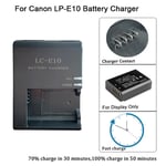 Chargeur de batterie LC-E10C LC-E10/E pour LP-E10 IL LP E10 pour EOS 1100D sous D 1300D,Kd'appareils X50,Rebel T3 Camera - Type EU PLUG