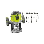 Pack RYOBI Défonceuse électrique RRT1600-K - 1600W - 254mm - Coffret 15 fraises panachées - RAKRBS15