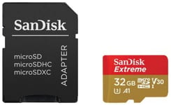 SANDISK – Extreme microSDHC 32GB+SD Ad Sports Cam (SDSQXAF-032G-GN6AT)