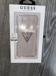 Guess Apple Iphone X/XS Phone Case Pinks Glitter Clear Slim New Tags