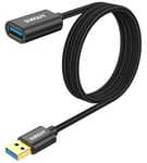 Câble Rallonge USB 3.0, 1m Câble Extension USB 3.0 Mâle A vers Femelle A 5 Gbps Compatible Pour Hub USB, Disque Dur Externe, Clavier, Souris-Noir