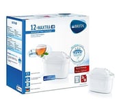 Brita Maxtra 1025126Lot de 12filtres plus pour carafe filtrante, plastique, blanc, 5.7x 10x 7.8cm