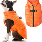 GOOBY Veste Bouffante pour Chien – Orange, Taille XL, Coupe-Vent Ultra Fine à Fermeture éclair avec Double Anneau en D – Manteau résistant à l'eau – Vêtements pour Chiens de Petite Taille, mâle ou