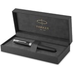 Parker Sonnet stylo plume - laque noir mat avec attributs palladium - plume fine - coffret cadeau