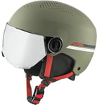 ALPINA Zupo Visor Q-Lite Casque de Ski, Unisexe, pour Adolescent, Olive-Rouge, Mat, Taille 48-52