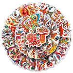 50Pcs Waterproof China Lion Dance Decorative Stickers  Mobile Phone Case