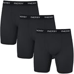 INNERSY Boxer Homme Noir Calecon Long en Maille Aérée Calecons Hommes Sport sous Vetement Lot de 3 (XXL, Noir)