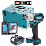 Makita DTW300 18V Brushless Impact Wrench With 1 x 6.0Ah Battery, Charger & Case