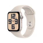 Apple Watch SE GPS + Cellular 44 mm Boîtier en Aluminium Lumière Stellaire avec Bracelet Sport Lumière Stellaire M/L