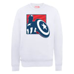 Sweat Homme Marvel Avengers Assemble - Captain America Badge - Blanc - S - Blanc