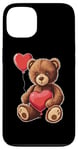 Coque pour iPhone 13 Ours en peluche coeur amour joyeux Saint-Valentin