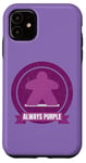 Coque pour iPhone 11 Always Purple Meeple Design Jeu de société amusant pour joueurs