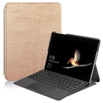 Microsoft Surface Go 10 skyddsfodral syntetläder plast stående - Rosenguld