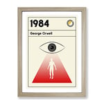 Book Cover 1984 George Orwell Modern Framed Wall Art Print, Ready to Hang Picture for Living Room Bedroom Home Office Décor, Oak A3 (34 x 46 cm)