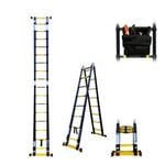 Escabeau-échelle télescopique Woerther 3m80/1m90 avec double barres stabilisatrices plus sac porte outils