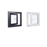 Fenêtre PVC - LxH 600x600 mm - Triple vitrage - Blanc intérieur - Anthracite extérieur - Ferrage Droite