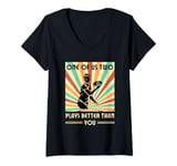 Womens One of us two plays better than you Frisbee Disc Golf V-Neck T-Shirt