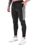 Suwangi Pantalon de Jogging Homme Course Training Pantalon de Survêtement Léger Casual avec Poches Zippées