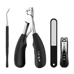 Inge Toenail Clippers | Professional Nail Clippers | Nail Nippers | Toe Nail Clipper for Thick Nails | Nail File Included | 4 Piece Set Boxed