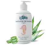 Kikido Mousse de Bain Bebe 500 ml - Gel Douche Enfants 2 en 1 avec Aloe Vera