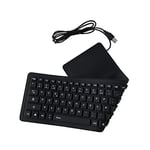 EMEBAY - USB Clavier Français Pliable AZERTY en Silicone 103 Touches, Clavier Souple étanche Compatible avec Ordinateur de Bureau, Ordinateur Portable, Tablette Tactile, Téléphone Portable