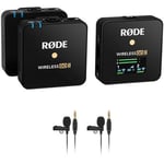 Rode Wireless GO II 2-Person Compact Digital Wireless Omni Lavalier Microphone System Recorder Kit 24 GHz Black