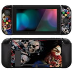 PlayVital ZealProtect Coque pour Nintendo Switch,Cover de Protection pour Switch avec Protection d'écran en Verre Trempé&Capuchon Joystick&Caps Boutons Direction ABXY-Fantôme Samouraï