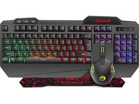 Marvo Marvo Cm306, Keyboard Set + Mouse And Pad For Gamers, Us, For Gaming, Membrane Type Wired (Usb), Black, Illuminated