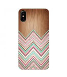 Coque Iphone XS MAX effet Bois Chevron multicolor Aztec ethnique