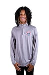 Ultra Game Men's NBA Long Sleeve T Quarter Zip Pullover Shirt Athletic Quick Dry Tee, Heather Gray, Large