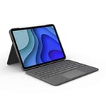 Logitech Folio Touch étui clavier pour iPad Pro 11 pouces (Modèles : A1980/A2013/A1934/A1979/A228/A2233) avec pavé tactile et Smart Connector, Clavier QWERTZ Allemand - Gris