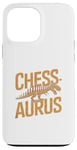 Coque pour iPhone 13 Pro Max Chessaurus Jeu d'échecs amusant Dinosaure T-Rex Joueur d'échecs