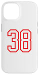 Coque pour iPhone 14 Numéro #38 Blanc Rouge Sport Numéro 38