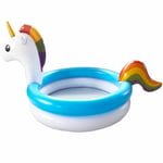 Blue Unicorn Shaped Inflatable Swimming Paddling Pool Childrens Kids Garden Play