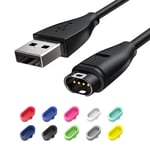 Charging Cable for Garmin Vivoactive Fenix 1M, Ancable USB Charger Cable for Garmin Vivoactive 3 4 4S, Vivomove 3 3S, Fenix 5 5X 5X Plus 5 Plus 5S 5S Plus 6X 6 6S with 10Pcs Black Dust Plug