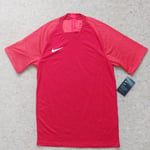 Nike Strike T Shirt Mens Small Red V Neck Dri-Fit Breathable Training Gym Casual