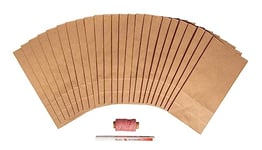 Rayher Calendrier de l’avent MAISONS en papier Kraft, 1 set, 26 pces., 21X10,5X6cm, avec marqueur et cordon 35m, Noël-67392000