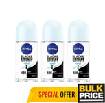 Nivea Femmes Invisible BW Fresh Déodorant Roll-On Anti-Taches 50ml 3-Pack