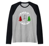 Rockin Around The Christmas Tree Plaid Matching Family Xmas Raglan Baseball Tee