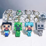 Minecraft Nyckelring 3D Figur för Män och Kvinnor - Söt Plånbok, Ryggsäck, Väska och Bilhänge Dekoration Blue