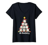 Womens Oh Dentistree Christmas Tree Teeth Dentistry Fun V-Neck T-Shirt